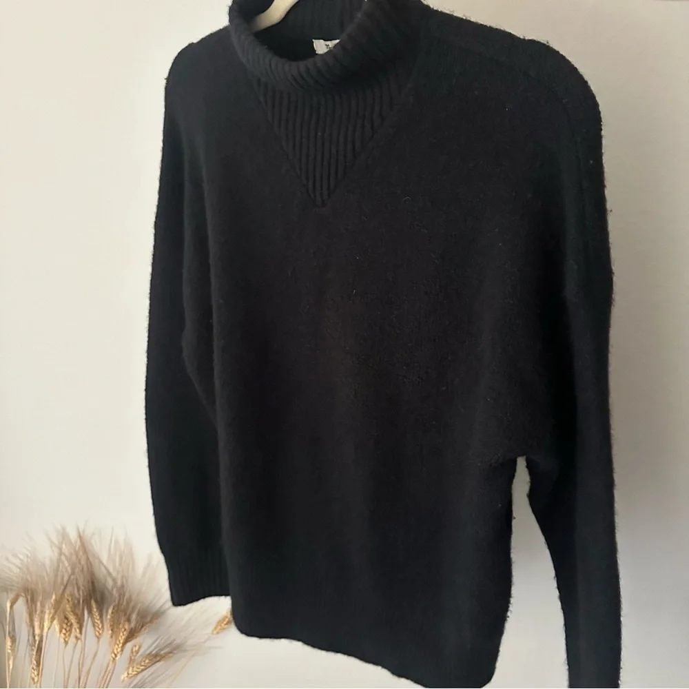 Madewell Dillon Mockneck Pullover Sweater Wool Black size Small